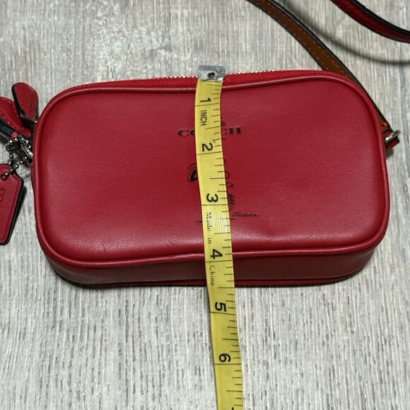 Coach x Peanuts Snoopy Red Leather Mini Crossbody Bag Limited Edition - Picture 6 of 11